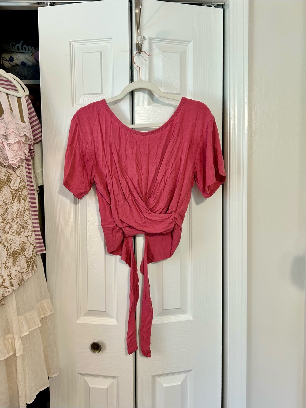 Victoria's Secret Raspberry Tie-Back Crop Top